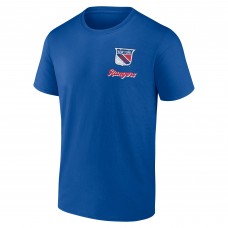 New York Rangers Logo Athletic Blue Never Over T-Shirt New York Rangers Logo Athletic Blue Never Over T-Shirt