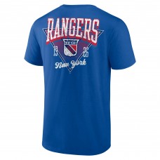 New York Rangers Logo Athletic Blue Never Over T-Shirt New York Rangers Logo Athletic Blue Never Over T-Shirt