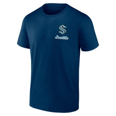 Seattle Kraken Logo Athletic Navy Never Over T-Shirt