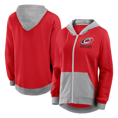 Женская Толстовка Carolina Hurricanes Logo Athletic Red Hit It French Terry Full-Zip