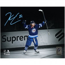 Kyle Connor Winnipeg Jets Autographed Fanatics Authentic 8 x 10 Blue Jersey Celebrating Spotlight Photograph