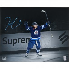Kyle Connor Winnipeg Jets Autographed Fanatics Authentic 16 x 20 Blue Jersey Celebrating Spotlight Photograph