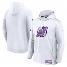 Толстовка New Jersey Devils Fanatics White Authentic Pro Hockey Fights Cancer