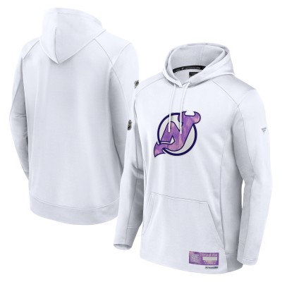 Толстовка New Jersey Devils Fanatics White Authentic Pro Hockey Fights Cancer