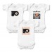 Newborn & Малышам Philadelphia Flyers Chad & Jake White Three-Pack Bodysuit Set