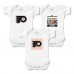 Newborn & Малышам Philadelphia Flyers Chad & Jake White Three-Pack Bodysuit Set