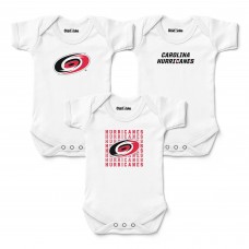 Newborn & Малышам Carolina Hurricanes Chad & Jake White Three-Pack Bodysuit Set