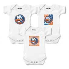 Newborn & Малышам New York Islanders Chad & Jake White Three-Pack Bodysuit Set