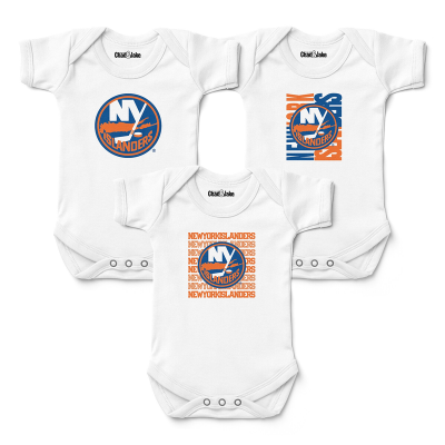 Newborn & Малышам New York Islanders Chad & Jake White Three-Pack Bodysuit Set