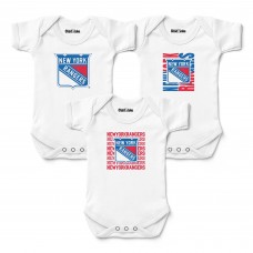 Newborn & Малышам New York Rangers Chad & Jake White Three-Pack Bodysuit Set
