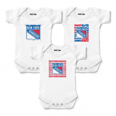Newborn & Малышам New York Rangers Chad & Jake White Three-Pack Bodysuit Set