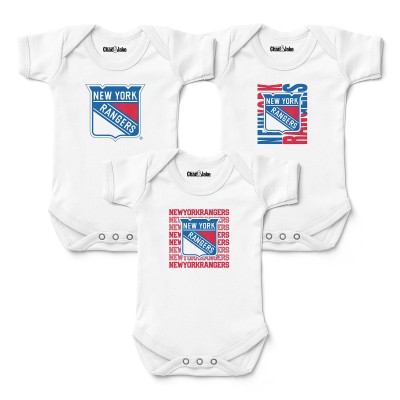 Newborn & Малышам New York Rangers Chad & Jake White Three-Pack Bodysuit Set