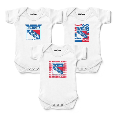 Newborn & Малышам New York Rangers Chad & Jake White Three-Pack Bodysuit Set