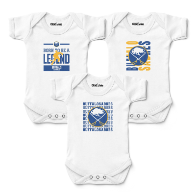 Newborn & Малышам Buffalo Sabres Chad & Jake White Three-Pack Bodysuit Set