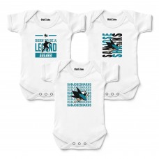 Newborn & Малышам San Jose Sharks Chad & Jake White Three-Pack Bodysuit Set Newborn & Малышам San Jose Sharks Chad & Jake White Three-Pack Bodysuit Set