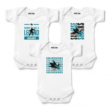 Newborn & Малышам San Jose Sharks Chad & Jake White Three-Pack Bodysuit Set