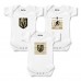 Newborn & Малышам Vegas Golden Knights Chad & Jake White Three-Pack Bodysuit Set