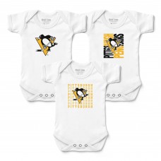 Newborn & Малышам Pittsburgh Penguins Chad & Jake White Three-Pack Bodysuit Set