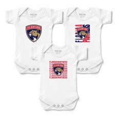 Newborn & Малышам Florida Panthers Chad & Jake White Three-Pack Bodysuit Set Newborn & Малышам Florida Panthers Chad & Jake White Three-Pack Bodysuit Set
