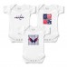 Newborn & Малышам Washington Capitals Chad & Jake White Three-Pack Bodysuit Set