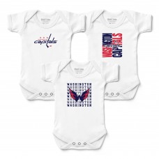 Newborn & Малышам Washington Capitals Chad & Jake White Three-Pack Bodysuit Set