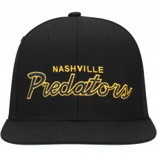 Nashville Predators Mitchell & Ness Black Core Team Script 2.0 Snapback Hat