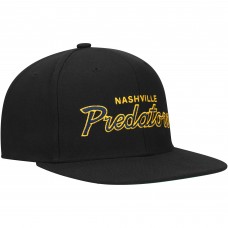 Nashville Predators Mitchell & Ness Black Core Team Script 2.0 Snapback Hat