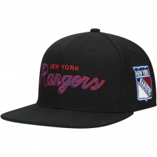 New York Rangers Mitchell & Ness Black Core Team Script 2.0 Snapback Hat New York Rangers Mitchell & Ness Black Core Team Script 2.0 Snapback Hat