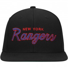 New York Rangers Mitchell & Ness Black Core Team Script 2.0 Snapback Hat New York Rangers Mitchell & Ness Black Core Team Script 2.0 Snapback Hat