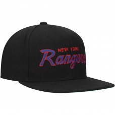 New York Rangers Mitchell & Ness Black Core Team Script 2.0 Snapback Hat New York Rangers Mitchell & Ness Black Core Team Script 2.0 Snapback Hat