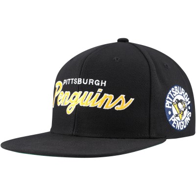 Бейсболка Pittsburgh Penguins Mitchell & Ness Black Core Team Script 2.0
