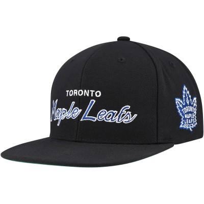 Toronto Maple Leafs Mitchell & Ness Black Core Team Script 2.0 Snapback Hat