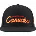 Vancouver Canucks Mitchell & Ness Black Core Team Script 2.0 Snapback Hat