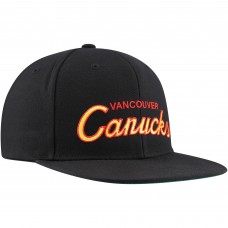 Vancouver Canucks Mitchell & Ness Black Core Team Script 2.0 Snapback Hat