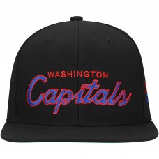 Washington Capitals Mitchell & Ness Black Core Team Script 2.0 Snapback Hat