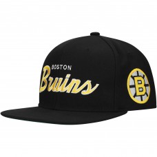 Бейсболка Boston Bruins Mitchell & Ness Core Team Script 2.0 - Black