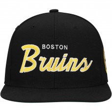 Бейсболка Boston Bruins Mitchell & Ness Core Team Script 2.0 - Black