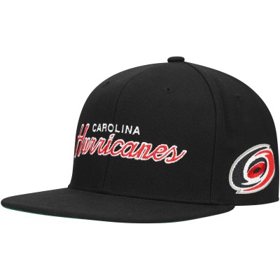 Бейсболка Carolina Hurricanes Mitchell & Ness Black Core Team Script 2.0