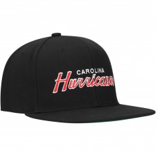 Бейсболка Carolina Hurricanes Mitchell & Ness Black Core Team Script 2.0