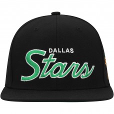 Dallas Stars Mitchell & Ness Black Core Team Script 2.0 Snapback Hat