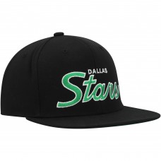 Dallas Stars Mitchell & Ness Black Core Team Script 2.0 Snapback Hat