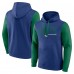 Vancouver Canucks Logo Athletic Blue Deliver Fleece Pullover Hoodie