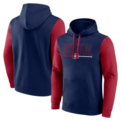 Montreal Canadiens Logo Athletic Navy Deliver Fleece Pullover Hoodie