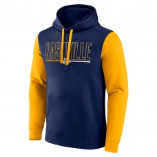 Nashville Predators Logo Athletic Navy Deliver Fleece Pullover Hoodie