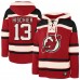 Толстовка New Jersey Devils Nico Hischier 47 Red Player Name & Number Lacer