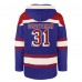 Толстовка New York Rangers Igor Shesterkin 47 Blue Player Name & Number Lacer