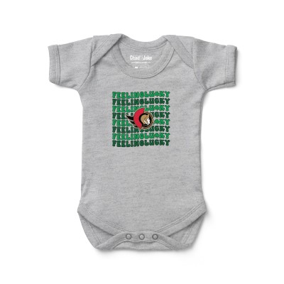 Ottawa Senators Chad & Jake Newborn Feeling Lucky Bodysuit - Heather Gray