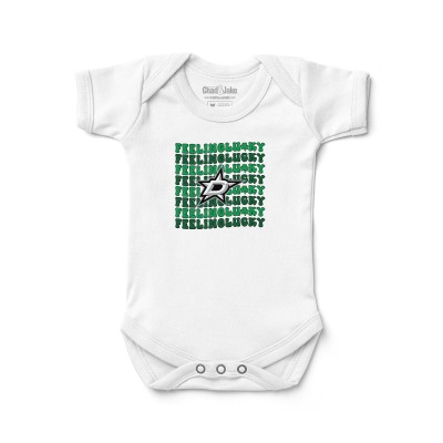 Dallas Stars Chad & Jake Newborn Feeling Lucky Bodysuit - White