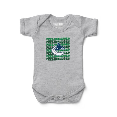 Newborn Vancouver Canucks Chad & Jake Heather Gray Feeling Lucky Bodysuit