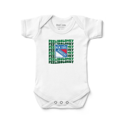 New York Rangers Chad & Jake Newborn Feeling Lucky Bodysuit - White